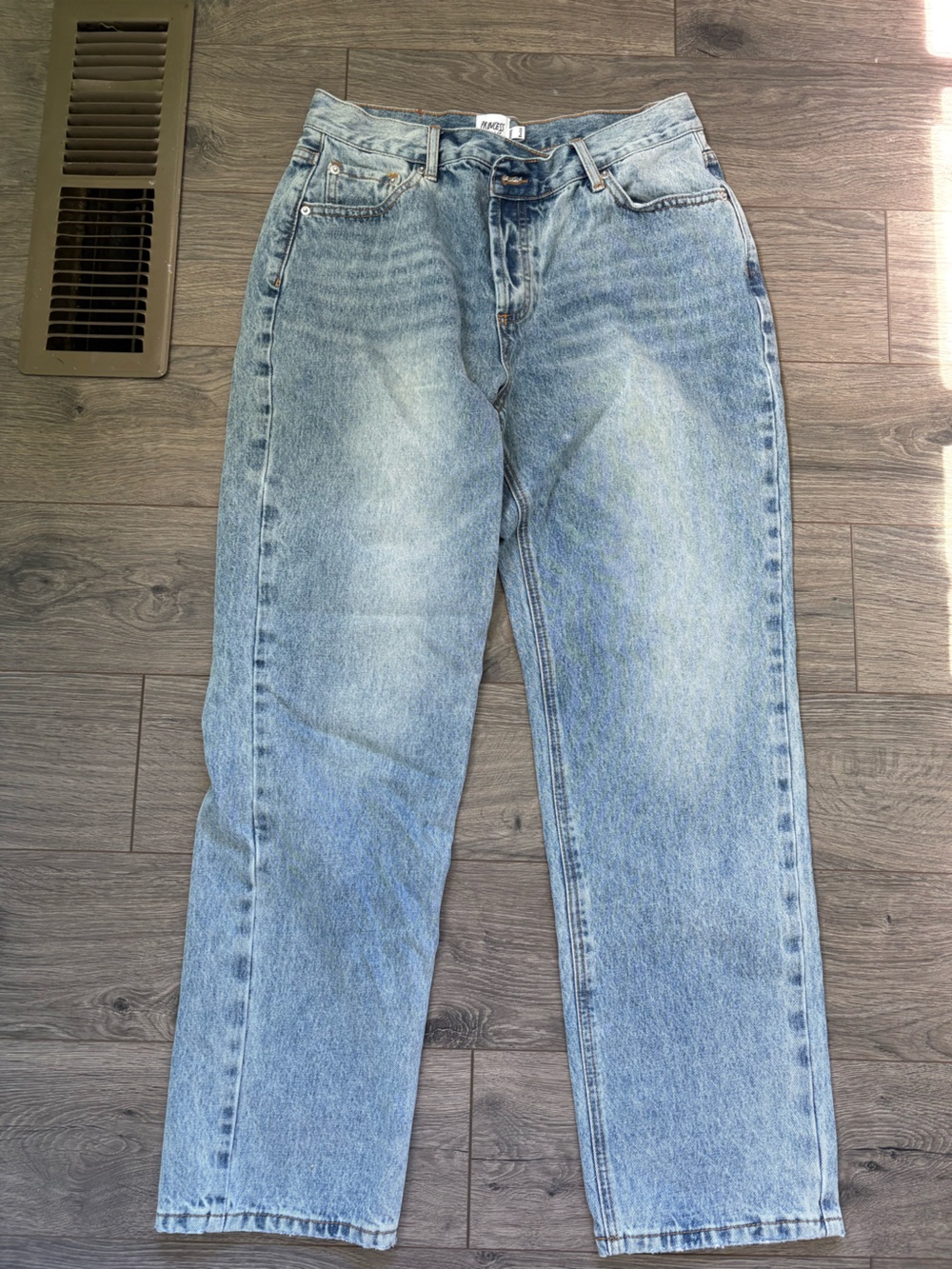 Princess Polly Light Blue Straight Leg Jeans